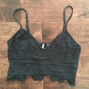 Free People Black Lace Bralette